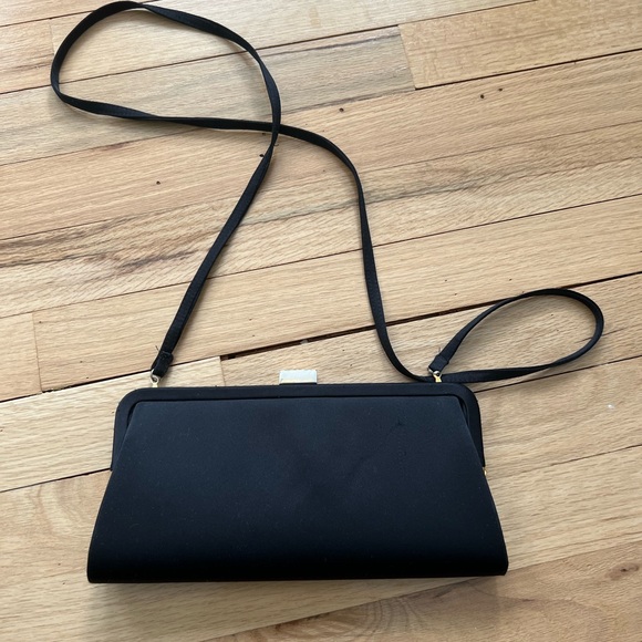 Black satin like evening bag - Picture 2 of 5